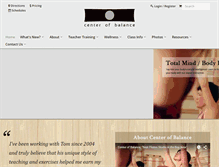 Tablet Screenshot of centerofbalance.com